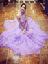 Beading Pleated Halter A Line Chiffon Lilac Prom Dresses LBQ1760